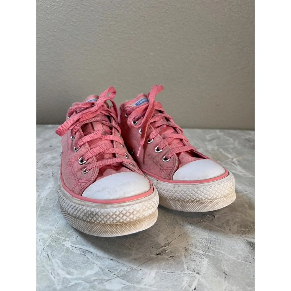 Converse All Star Junior Pink Platform Low Top Sneakers 670735F Size 4.5Y‎